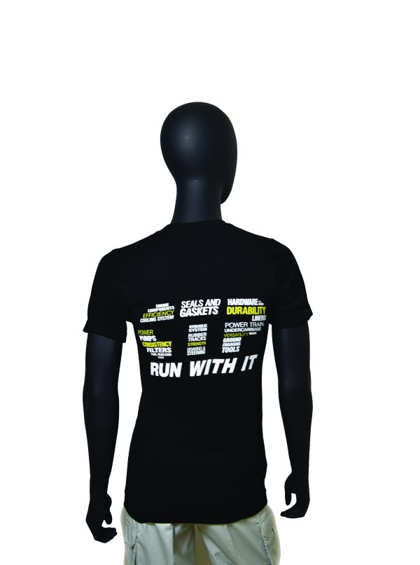 Men's Black Running T-Shirt (2XL)